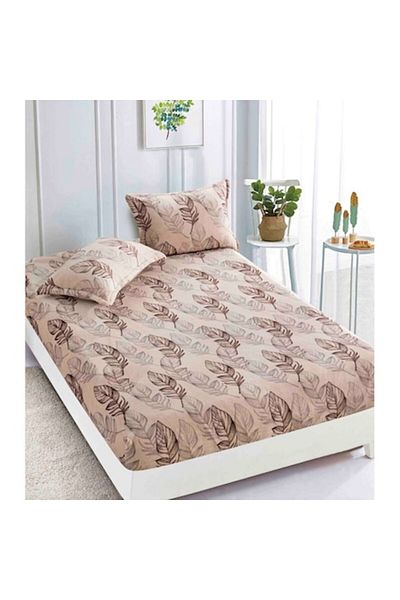 JOJO HOME Husa de pat si 2 fete de perna, Jojo Home, Cocolino, 2 persoane, 3 piese, Imprimeu Pene, 180x200cm,