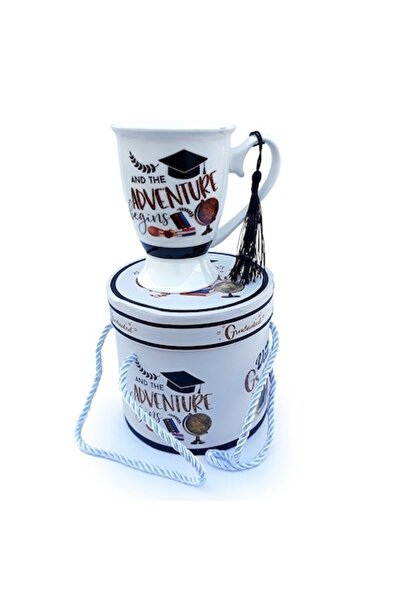 OEM Cană ceramică cu panglică, dedicație absolvent, cutie cadou, 150 ml