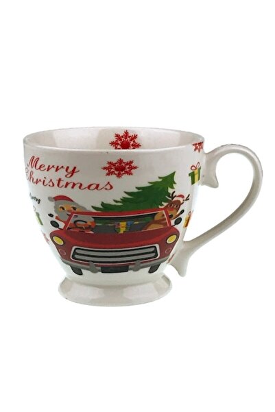 OEM Cana conica Crăciun Fericit, 10x10 cm, Multicolor, M3