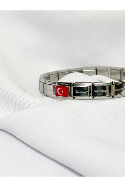 Sumen Butik Turkish Flag Steel Italian Charm