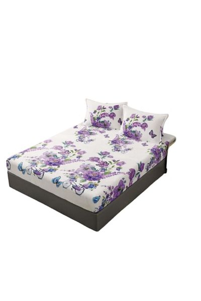OEM Bedsheet and 2 Pillowcases, Cocolino, 2 Persons, 3 Pieces, Floral Print, 180x200cm, Multicolor