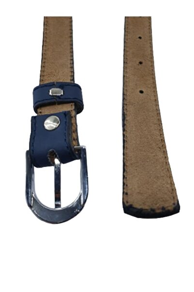 OEM Curea de damă - Piele, Albastră, Lățime 2 cm