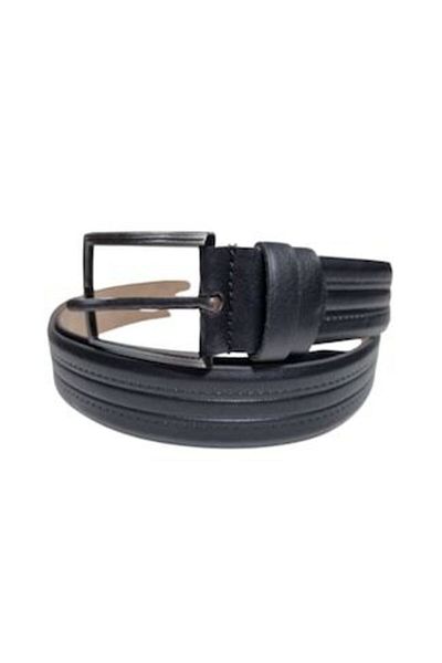 OEM Men's Belt, Black Stripes, Leather