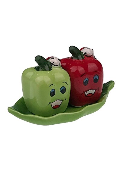 OEM Ceramic Salt/Pepper Shaker, Vegetables/Fruits Design, 14x9cm, Multicolor - Bell Pepper