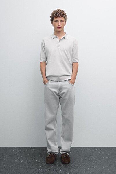 Massimo Dutti Kısa kollu triko polo t-shirt