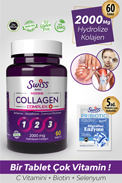 Bork Swiss Natural Hidrolize Kolajen Tablet 60'lı – Cilt, Saç, Tırnak & Eklem...