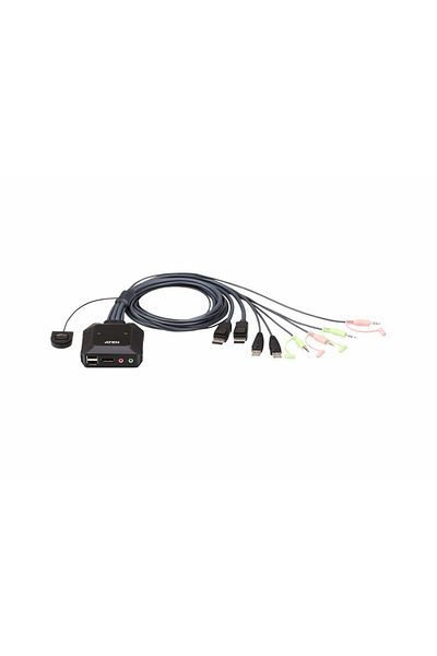 ARK PATENT Przełącznik KVM 2-portowy Aten CS22DP USB DisplayPort z pilotem, CS22DP-AT