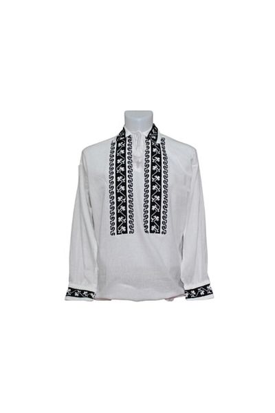 OEM Bluză bărbătească tradițională neagră cu broderie, mânecă lungă, mărimea 3XL