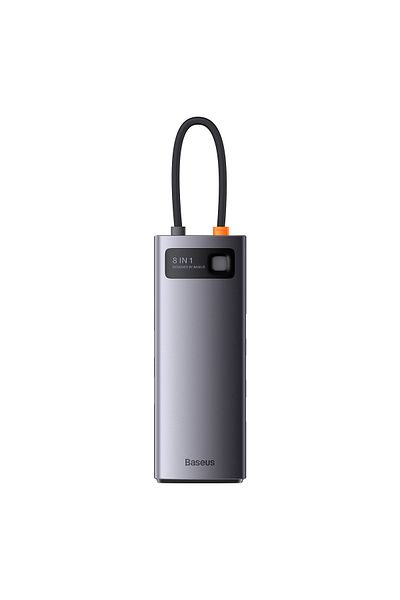 Baseus StarJoy HUB 8w1 USB-C 3xUSB HDMI RJ45 czytnik kart SD i TF PD szary