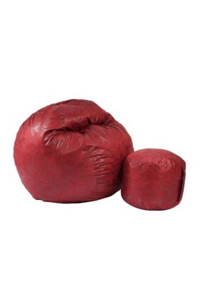 Pufrelax Set Fotoliu Matusalem cu Otoman (suport picioare), Material Textil - Cranberry