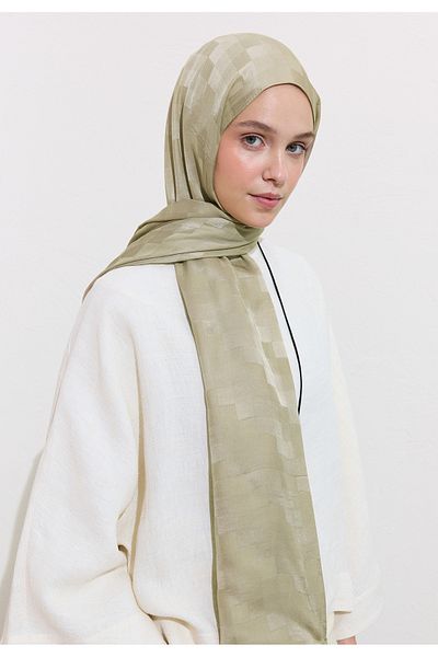 Freshscarfs Nori Silky Jacquard Shawl Mink
