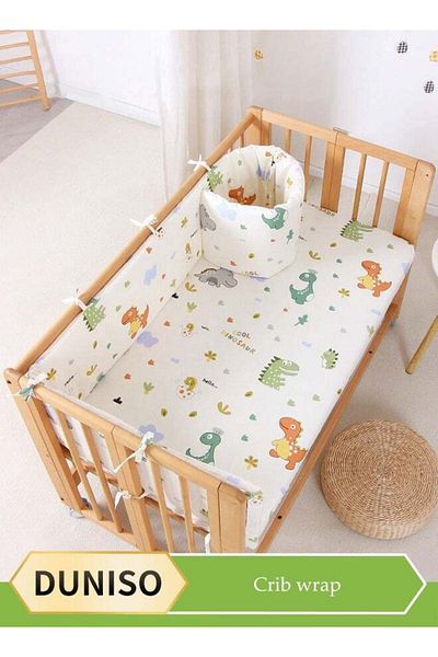 fun zone DUNISO Baby Crib Bumper Breathable, anti collision crib cushion, rectangular crib protective pad