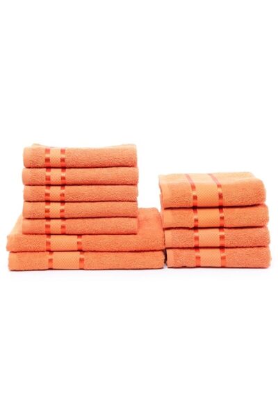OEM Set 11 bath towels, Cotton, 400g/m², 30x50cm/50x90cm/70x135cm, Orange