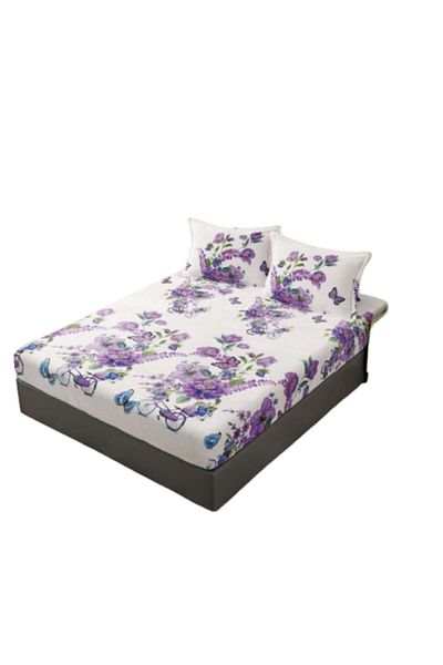 OEM Bedsheet and 2 Pillowcases, Cocolino, 2 Persons, 3 Pieces, Floral Print, 180x200cm, Multicolor