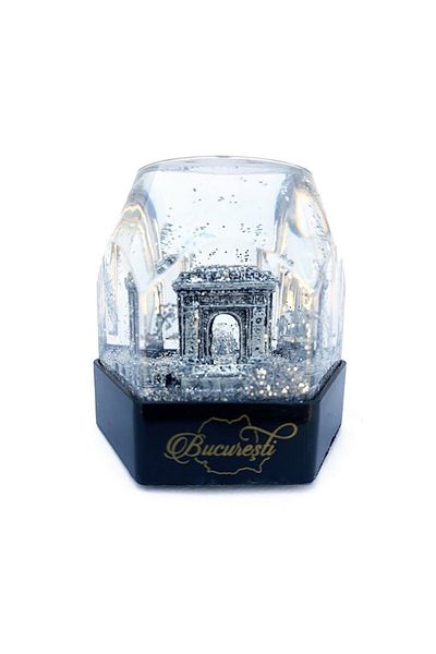 OEM Plastic Globe with Battery, Arcul de Triumf and 'București' Text, 8x8 cm