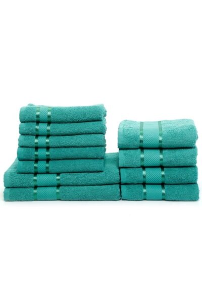 OEM Set 11 prosoape de baie, Bumbac, 400g/m², Verde Inchis