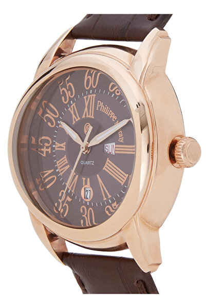 Philippe Moraly Men's Leather Analog Watch L1375ROO