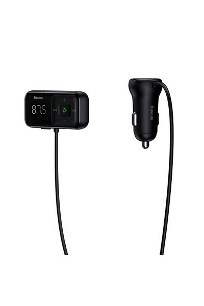 Baseus Transmiter FM bezprzewodowy Bluetooth z ładowarką S-16 Overseas edition czarny
