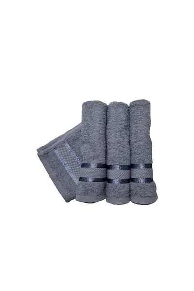 OEM Set 4 prosoape de mână gri, 30 x 50 cm, 100% bumbac, 400 GSM