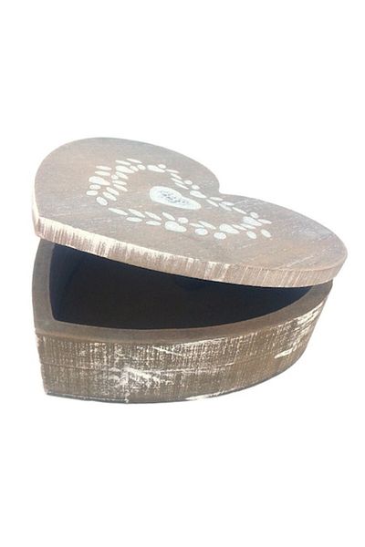 OEM - Cutie de bijuterii din lemn, formă de inimă, 15 cm