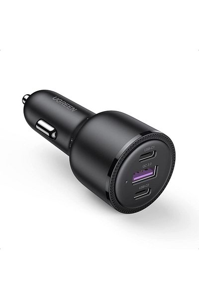 Ugreen Ładowarka samochodowa 2x USB-C 1x USB 69W 5A PD QC czarny