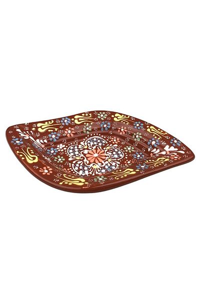 OEM Suport ceramic adânc, model floral pictat manual, 17x4cm, multicolor M5