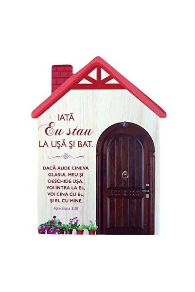 OEM Decorațiune murală ceramică în formă de casă cu citate biblice, M7, 15x20 cm