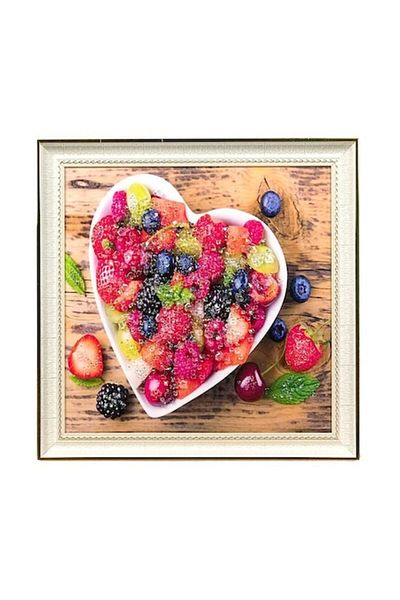OEM Tablou, Rama Plastic, Imagine imprimata, 47x47cm, Multicolor, Fructe de Padure