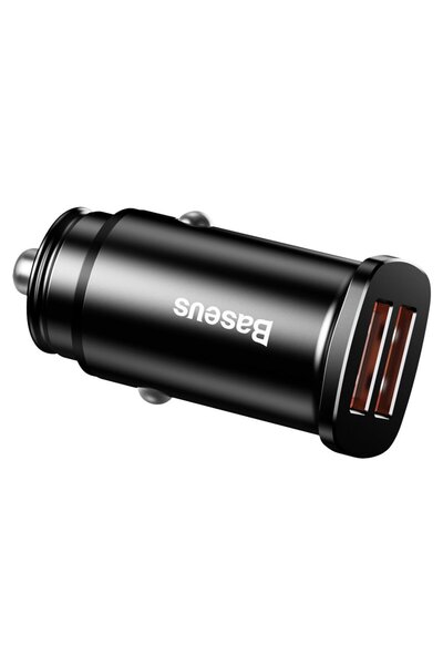 Baseus Inteligentna ładowarka samochodowa Square 2x USB QC3.0 Quick Charge 3.0 SCP AFC 30W czarny