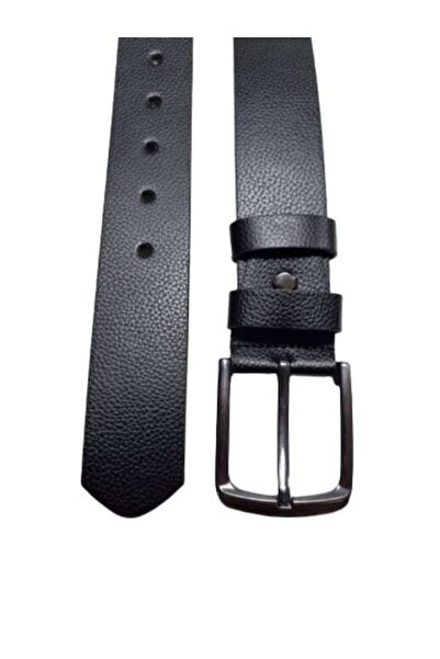 OEM Men's belt, leather, black, width 3.5 cm, length 120 cm