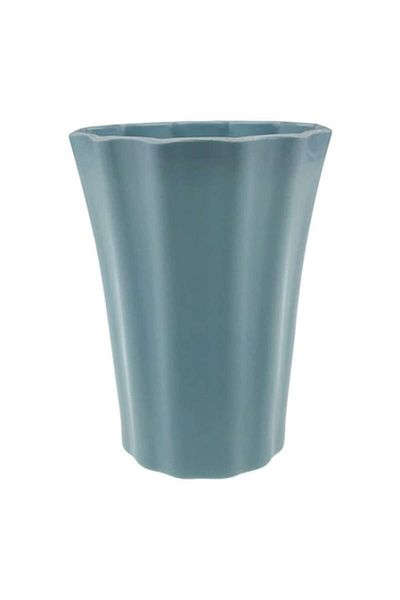 OEM Vaza din plastic cu striuri 14x18 cm gri-albastrui