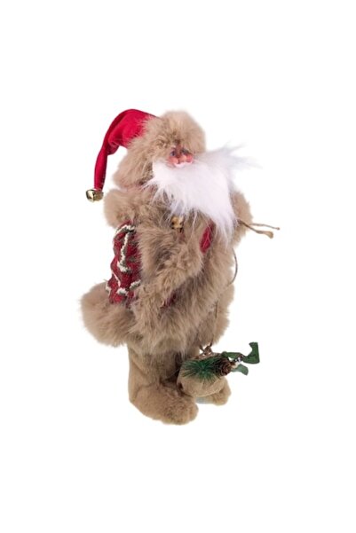 OEM Figurină Moș Crăciun cu funcție muzicală, maro 16x39 cm