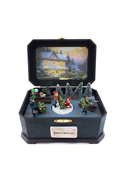 OEM Plastic Music Box with Christmas Decorations, M1, 20x12 cm