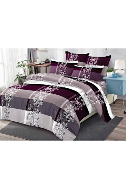 OEM Set pat dublu, Finet, 2 persoane, 6 piese, imprimeu abstract, 230x250cm, ...