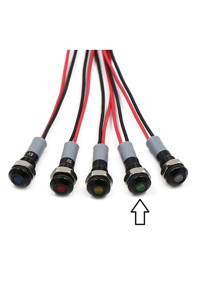 OEM Indicator LED luminos, cap plat, IP67, Verde, 5V, 6mm
