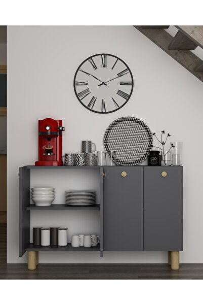 DEMONTE DECOR İLAYDD BOHEM MUTFAK KİLER DOLABI ANTRASİT-ANTRASİT-SAFİR