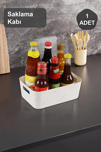 Fesya Home Storage Container Organizer White Color Plastic Multipurpose Organizer