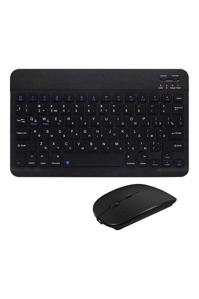 fun zone Ultra-Slim Portable Wireless Bluetooth Keyboard with Mouse Black