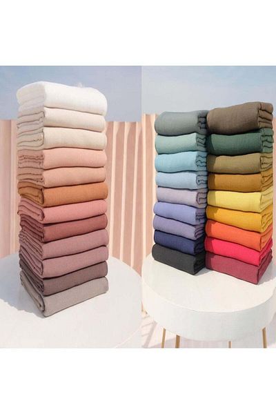 Adoro 12 Pcs Chiffon Scarf for Women Solid Pastel Color Chiffon Hijab Chiffon Shawl Wrap