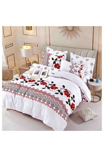 JOJO HOME Lenjerie de pat, Jojo Home, Imprimeu Traditional, M4, 6 piese, 2 persoane, 245x250cm, Finet Superior