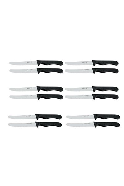 Metaltex Basic Set of 2 Table Knives 22cm – Stainless Steel | Pack of 6 Sets (12 Knives Total)