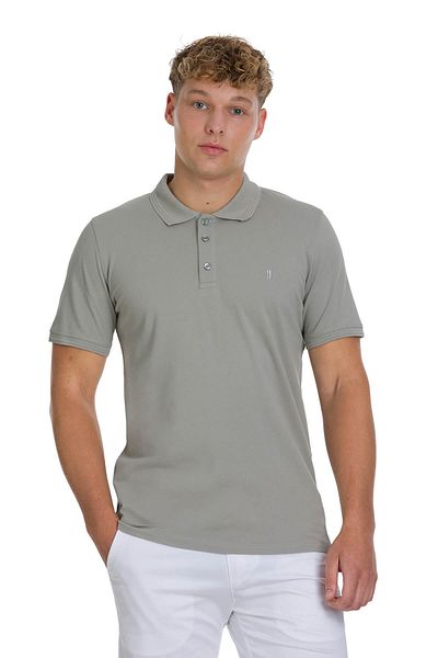 Hatemoğlu Khaki Regular Fit 100% Cotton Polo Neck T-Shirt
