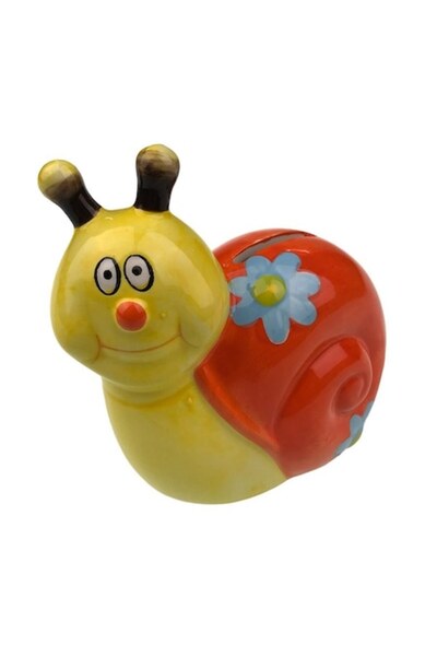 OEM Pușculiță ceramică, model melc, 12x11cm, multicoloră, M1