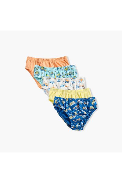 Juniors Assorted Briefs with Elasticated Waistband - Set of 5
