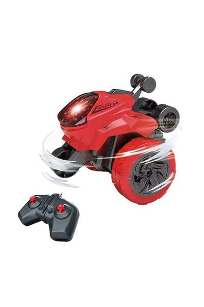 divendi-ro Mașină cu 2 fețe, 5 roți, se rotește la 360°, cu telecomandă, pentru copii 3 ani+, roșu/albastru, Albastru