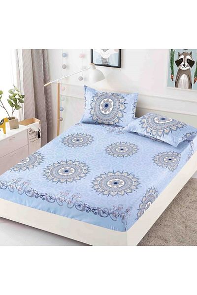 JOJO HOME Husa de pat dublu, cu elastic, Jojo Home, imprimeu Abstract, M4, 3 piese, 2 persoane, 180x200cm, Fin