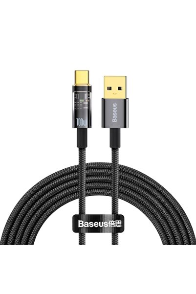 Baseus Cablu Explorer, USB la USB-C, 100W, Încărcare rapidă, 2m, Negru