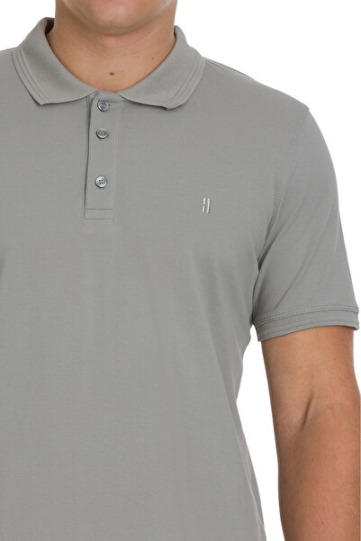 Hatemoğlu Haki Regular Fit 100% бавовняна футболка з поло коміром