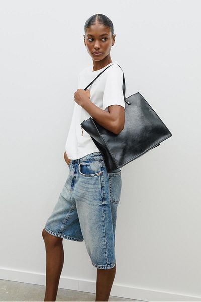 Stradivarius حقيبة تسوق بسحاب جانبي