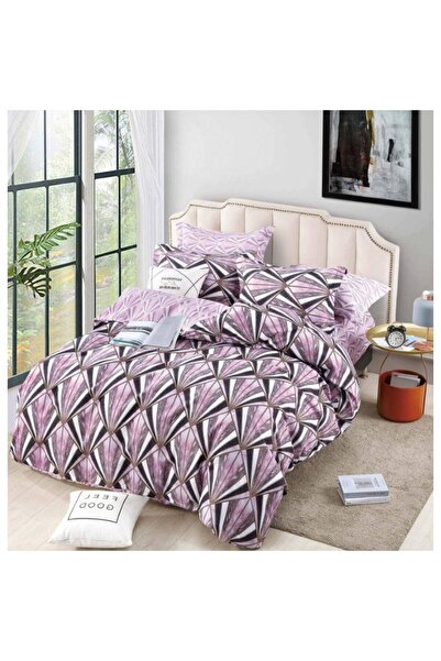 JOJO HOME Lenjerie de pat, Jojo Home, imprimeu abstract, M4, 6 piese, 2 persoane, 234x240cm, Finet Superior, M